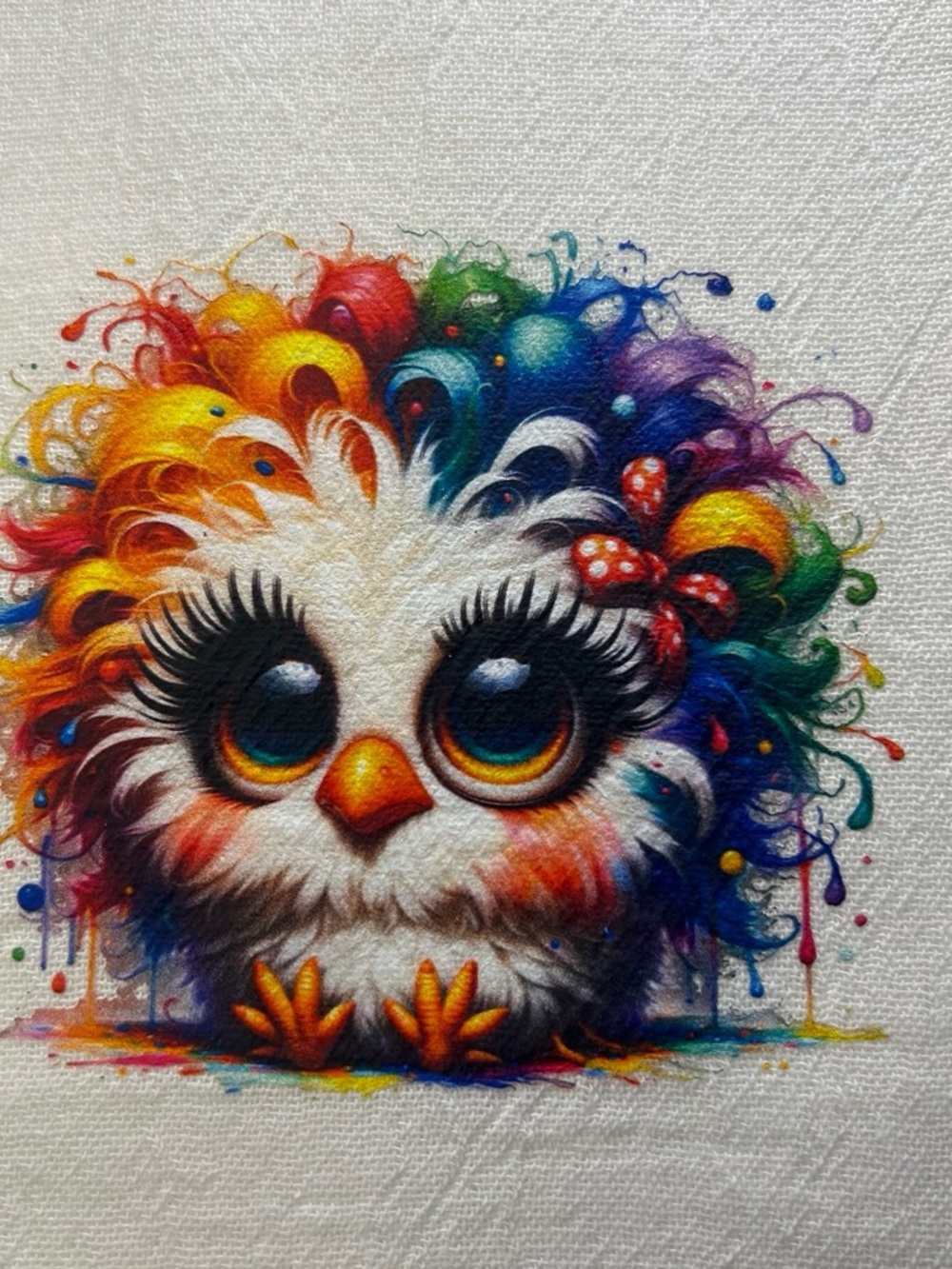 Rainbow Chicken Kitchen Towel Colorful Chicken Decorative Dish Towel